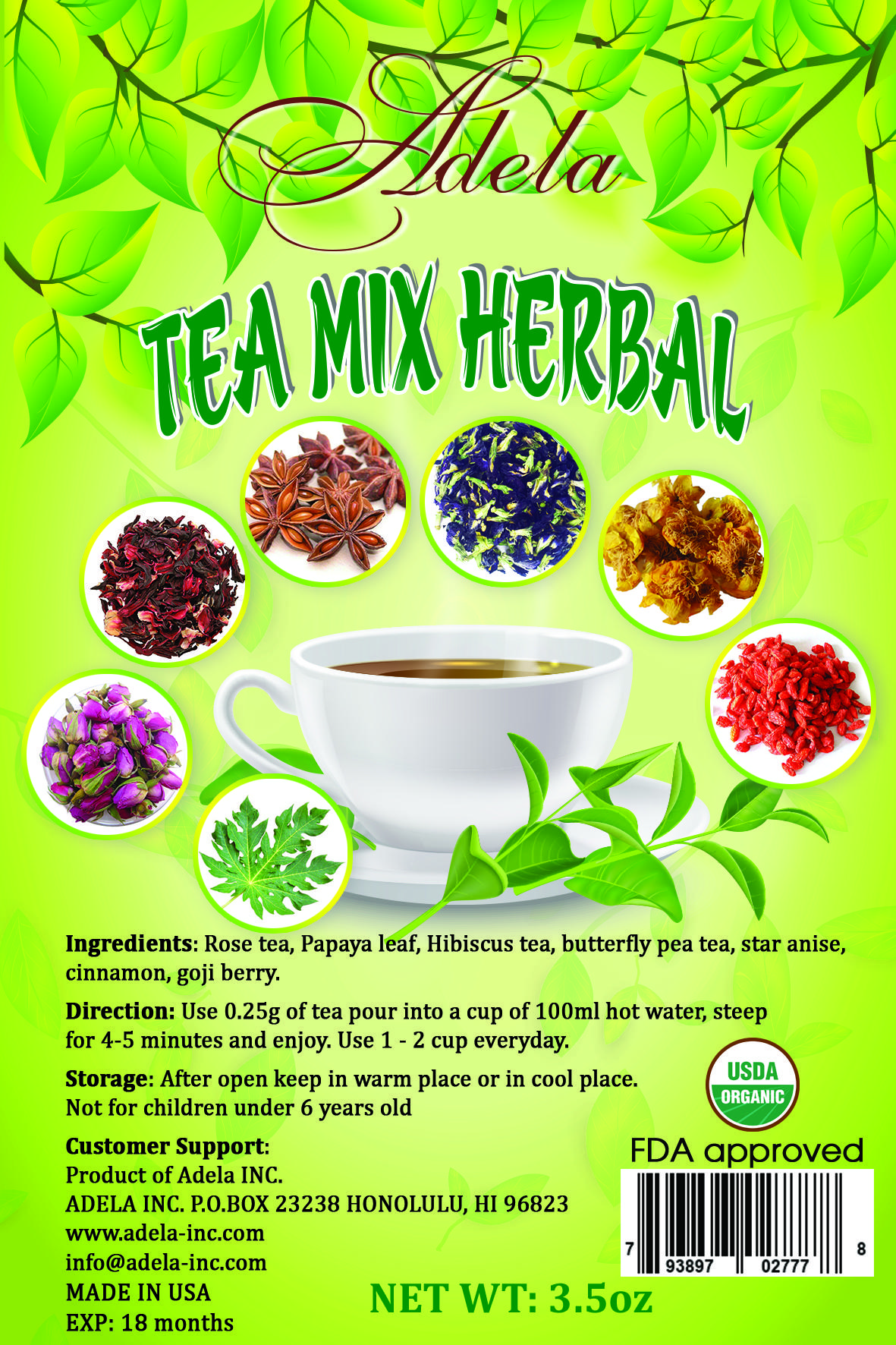HỖN HỢP TRÀ THẢO DƯỢC(3.5 oz) -giúp cơ thể đào thải độc tố một cách tự nhiên, làm sạch máu, chống lại vi rút, cải thiện tình trạng sức khỏe